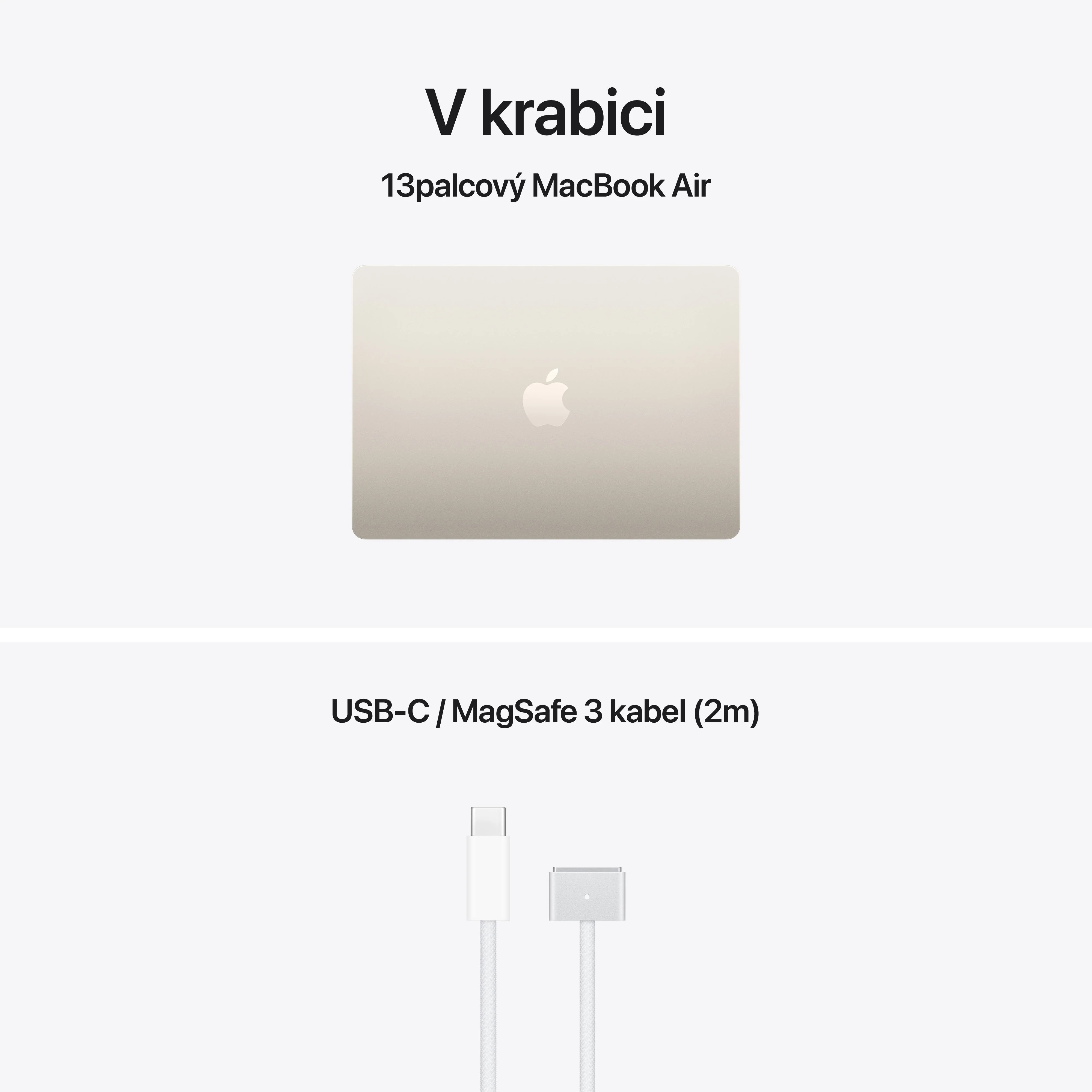 Apple MacBook Air 13"/ M5/ 13, 6"/ 2560x1664/ 16GB/ 512GB/ M5/ Tahoe/ Starlight/ 1R 