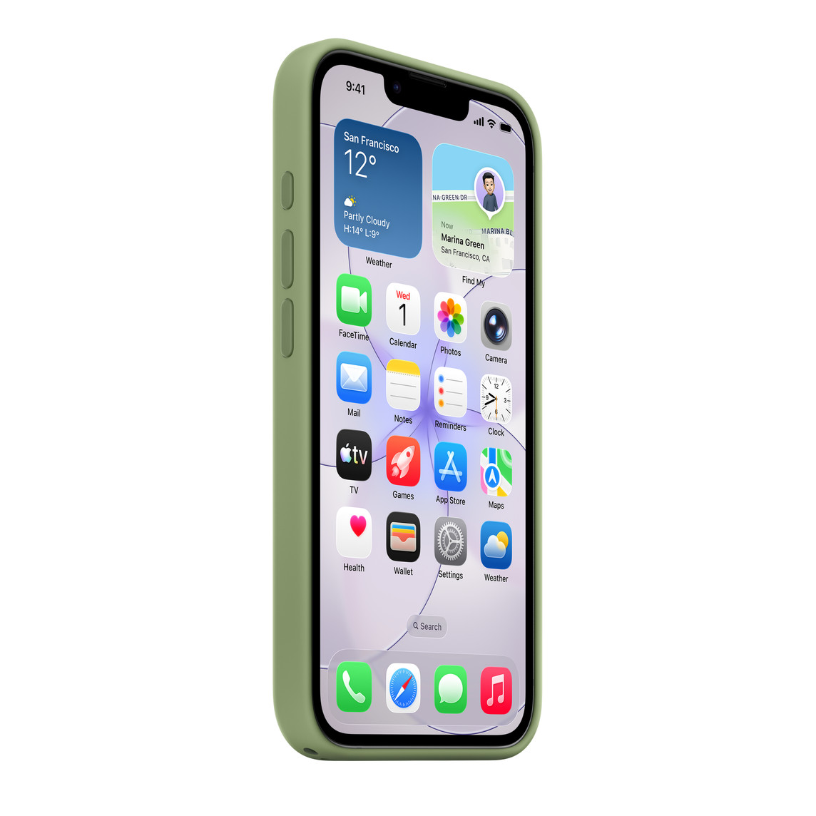 iPhone 17e Silicone Case with MagSafe – Light Moss 