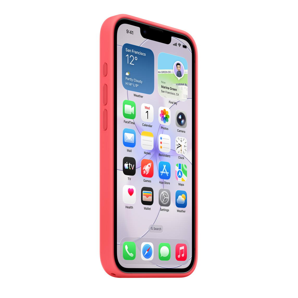 iPhone 17e Silicone Case with MagSafe – Bright Guava 