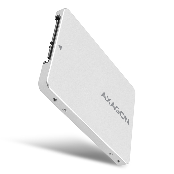 AXAGON RSS-M2SD, SATA - M.2 SATA SSD, interný 2.5" ALU box, strieborný 
