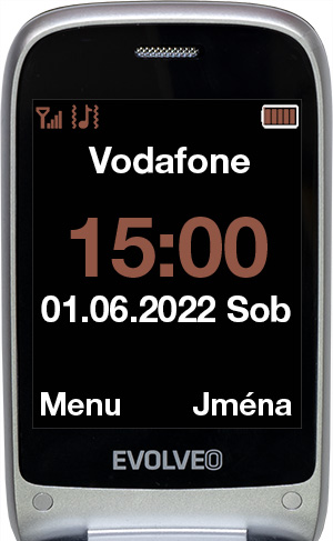 EVOLVEO EasyPhone FS, vyklápací telefón 2.8" pre seniorov s nabíjacím stojanom (červená farba) 