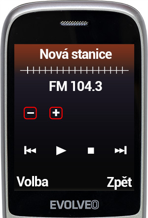 EVOLVEO EasyPhone FS, vyklápací telefón 2.8" pre seniorov s nabíjacím stojanom (červená farba) 