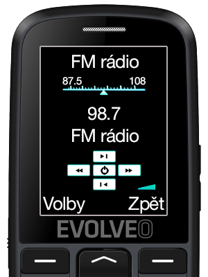 EVOLVEO EasyPhone EG, telefón pre seniorov, nabíjací stojan a adaptér, čierny 
