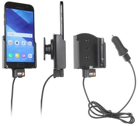 Brodiť držiak do auta na Samsung Galaxy A5 (2017) bez púzdra, s nabíjaním z cig. zapaľovače/ USB