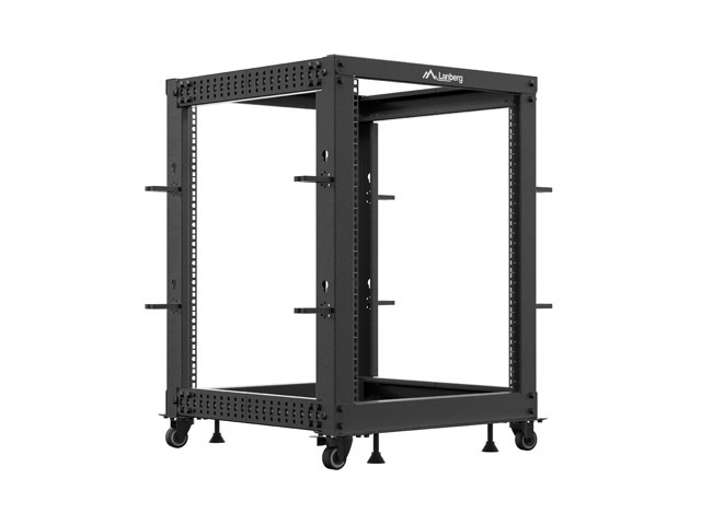 LANBERG OTVORENÝ RACK 15U 19" 600X600-1100 NASTAVITEĽNÝ ČIERNY 