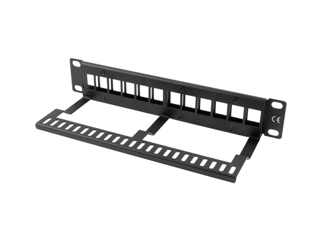 LANBERG PATCH PANEL 12 PORTOV 1U S ORGANIZÉROM PRO KEYSTONE MODULY ČIERNY 