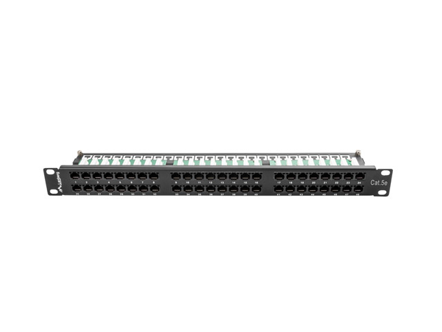 LANBERG PATCH PANEL 48 PORTOV 1U 19" CAT.5E UTP ČIERNY 