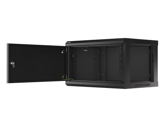 LANBERG RACKOVÁ SKRIŇA 19" PRO MONTÁŽ NA STENU 6U/ 600X450 PRO VLASTNÚ MONTÁŽ S KOVOVÝMI DVERMI ČIERNA 
