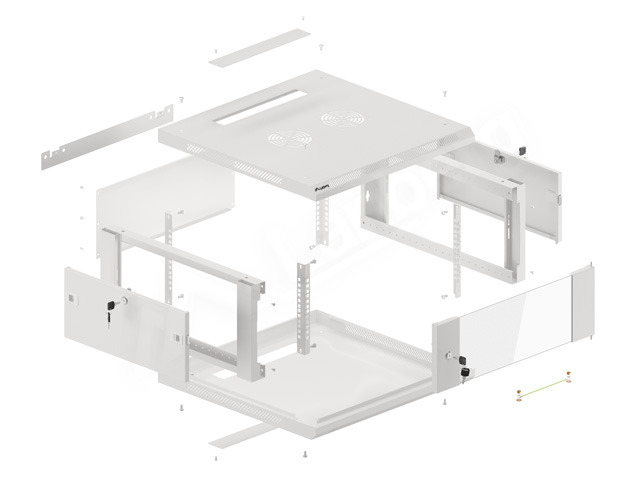 LANBERG RACKOVÁ SKRIŇA 19" PRO MONTÁŽ NA STENU 4U/ 600X600 (FLAT PACK) V2 ŠEDÁ 