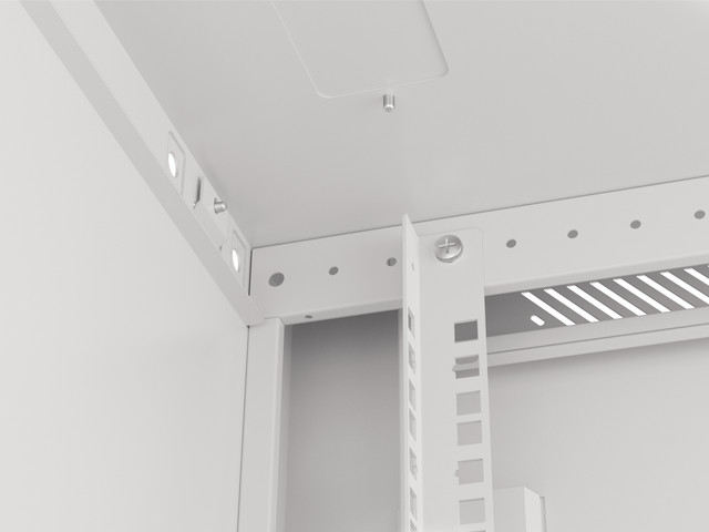 LANBERG RACKOVÁ SKRIŇA 19" NÁSTENNÁ 27U/ 600X600 (FLAT PACK) S PRESKLENÝMI DVERAMI ŠEDÁ V2 