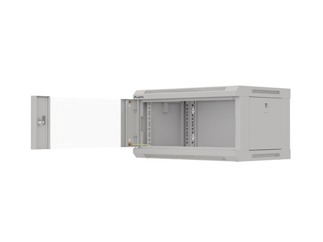 LANBERG RACKOVÁ SKRIŇA 19" NÁSTENNÁ 4U/ 540X350 (FLAT PACK) S PRESKLENÝMI DVERAMI ŠEDÁ 
