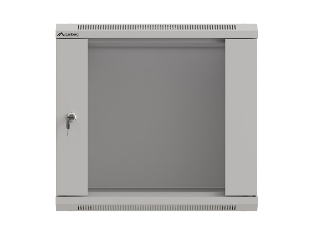 LANBERG 19" RACKOVÁ SKRIŇA PRO MONTÁŽ NA STENU 9U/ 540X350 (FLAT PACK) S PROSKLENÝMI DVERAMI ŠEDÁ 