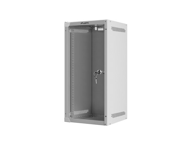 LANBERG RACKOVÁ SKRIŇA 10" NÁSTENNÁ 12U/ 280X310 (FLAT PACK) S PRESKLENÝMI DVERAMI ŠEDÁ 