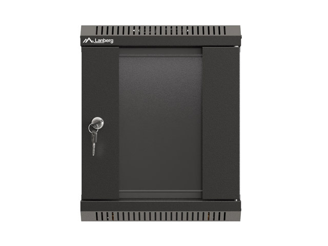 LANBERG RACKOVÁ SKRIŇA 10" PRO MONTÁŽ NA STENU 6U/ 300X300 (FLAT PACK) S PROSKLENÝMI DVERMI ČIERNA 