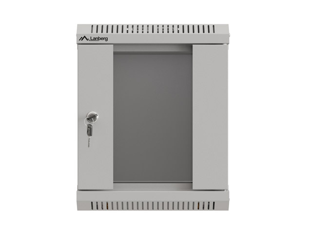 LANBERG RACKOVÁ SKRIŇA 10" NÁSTENNÁ 6U/ 300X300 (FLAT PACK) S PRESKLENÝMI DVERAMI ŠEDÁ 