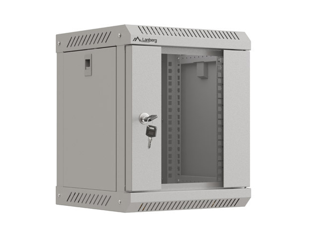 LANBERG RACKOVÁ SKRIŇA 10" NÁSTENNÁ 6U/ 300X300 (FLAT PACK) S PRESKLENÝMI DVERAMI ŠEDÁ 