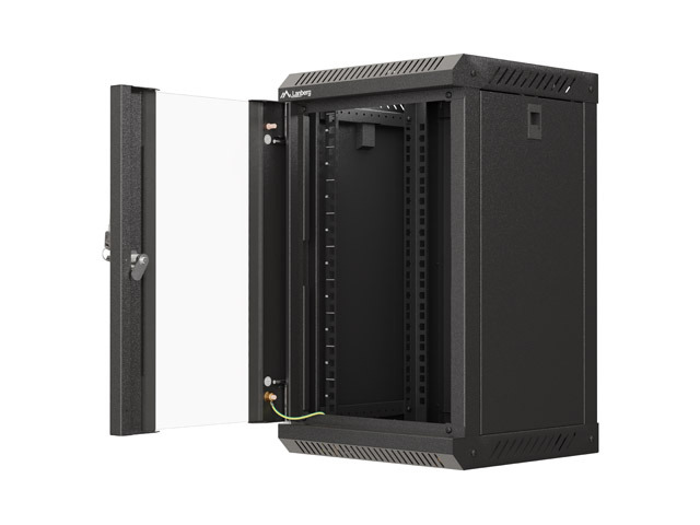 LANBERG RACKOVÁ SKRIŇA 10" NÁSTENNÁ 9U/ 300X300 (FLAT PACK) S PRESKLENÝMI DVERMI ČIERNA 
