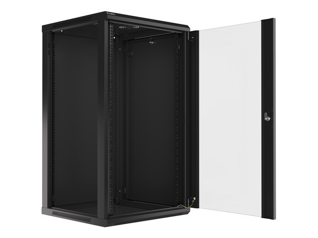 LANBERG 19" RACKOVÁ SKRIŇA PRO MONTÁŽ NA STENU 22U/ 600X600 (FLAT PACK) ČIERNA V2 