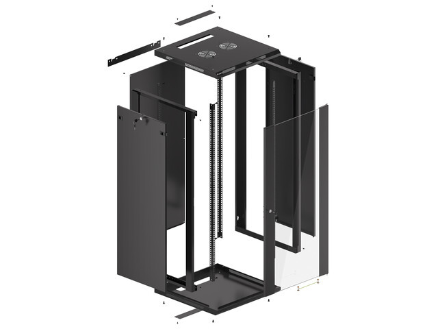 LANBERG 19" RACKOVÁ SKRIŇA PRO MONTÁŽ NA STENU 27U/ 600X600 (FLAT PACK) ČIERNA V2 