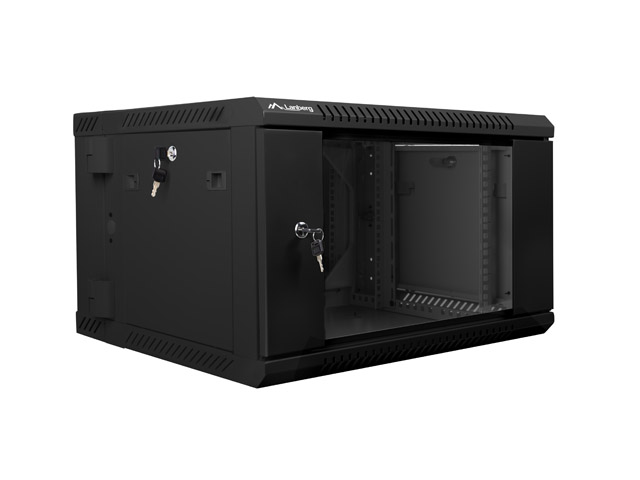 LANBERG RACKOVÁ SKRIŇA 19" DVOJDIELNA NÁSTENNÁ 6U/ 600X600 (FLAT PACK) ČIERNA 