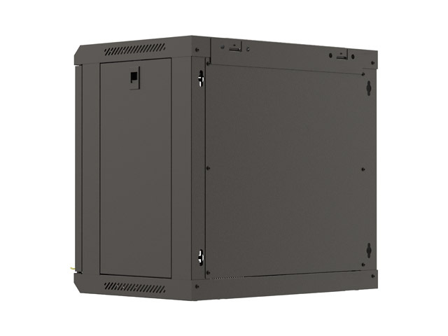 LANBERG 19" RACKOVÁ SKRIŇA PRO MONTÁŽ NA STENU 9U/ 540X350 (FLAT PACK) S PROSKLENÝMI DVERMI ČIERNA 