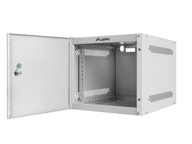 LANBERG RACKOVÁ SKRIŇA 10" NÁSTENNÁ 4U/ 280X310 PRO VLASTNÚ MONTÁŽ S KOVOVÝMI DVERAMI ŠEDÁ -FLAT PACK 