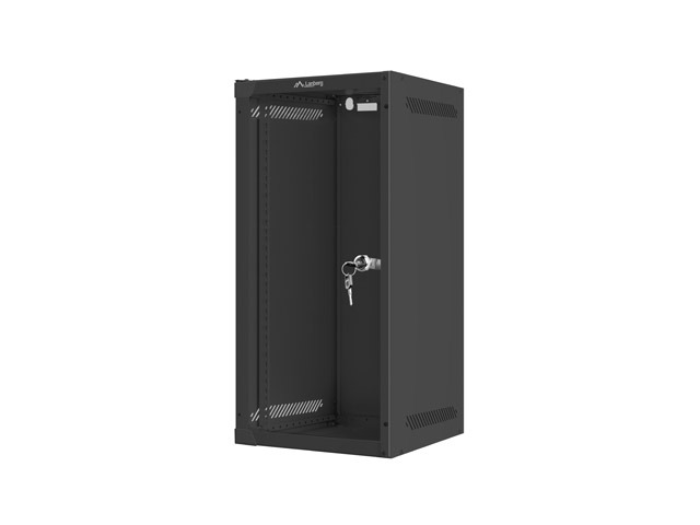LANBERG RACKOVÁ SKRIŇA 10" NÁSTENNÁ 12U/ 280X310 (FLAT PACK) S PRESKLENÝMI DVERMI ČIERNA 