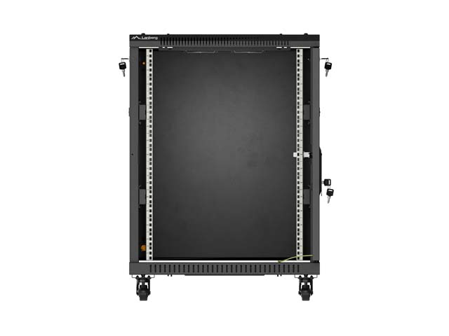 LANBERG INŠTALAČNÝ RACK 19" 15U 600X800 ČIERNE SKLENENÉ DVERE (PLOCHÉ BALENIE) 
