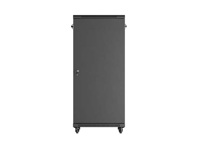 LANBERG 19" VOĽNE STOJÚCA RACKOVÁ SKRIŇA 27U/ 600X600 (FLAT PACK) S PRESKLENÝMI DVERAMI ČIERNA 