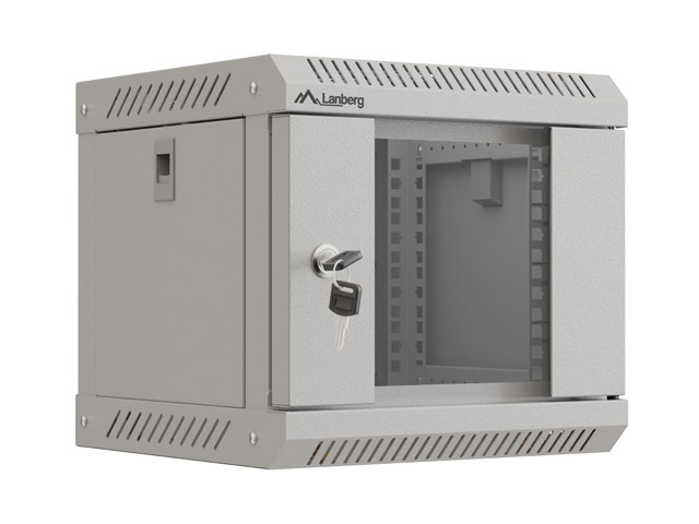 LANBERG RACKOVÁ SKRIŇA 10" NÁSTENNÁ 4U/ 300X300 (FLAT PACK) S PRESKLENÝMI DVERAMI ŠEDÁ 