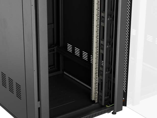 LANBERG 19" VOĽNE STOJÚCA RACKOVÁ SKRIŇA 42U/ 800X1000 (FLAT PACK) S PRESKLENÝMI DVERAMI ČIERNA 