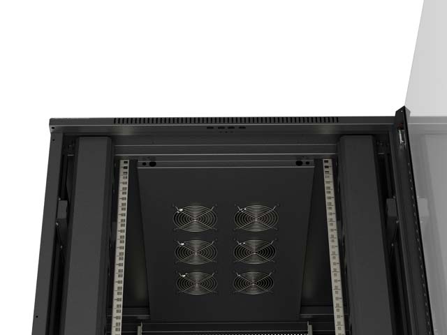 LANBERG 19" VOĽNE STOJÚCA RACKOVÁ SKRIŇA 42U/ 800X1000 (FLAT PACK) S PRESKLENÝMI DVERAMI ČIERNA 