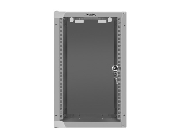 LANBERG RACKOVÁ SKRIŇA 10" NÁSTENNÁ 9U/ 280X310 (FLAT PACK) S PRESKLENÝMI DVERAMI ŠEDÁ 