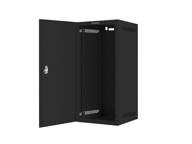 LANBERG RACKOVÁ SKRIŇA 10" NÁSTENNÁ 12U/ 280X310 PRO VLASTNÚ MONTÁŽ S KOVOVÝMI DVERAMI ČIERNA-FLAT PACK 