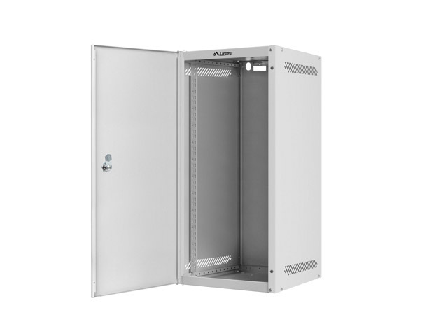 LANBERG RACKOVÁ SKRIŇA 10" NÁSTENNÁ 12U/ 280X310 PRO VLASTNÚ MONTÁŽ S KOVOVÝMI DVERAMI ŠEDÁ-FLAT PACK 
