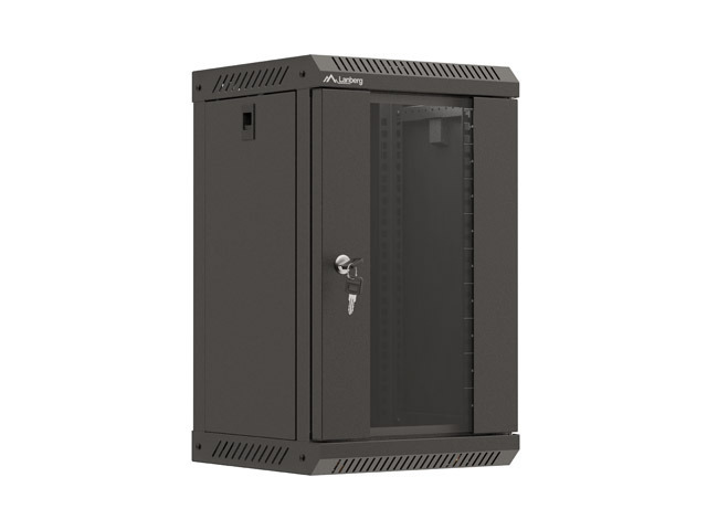 LANBERG RACKOVÁ SKRIŇA 10" NÁSTENNÁ 9U/ 300X300 (FLAT PACK) S PRESKLENÝMI DVERMI ČIERNA 