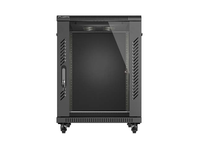 LANBERG INŠTALAČNÝ RACK 19" 15U 600X800 ČIERNE SKLENENÉ DVERE (PLOCHÉ BALENIE) 