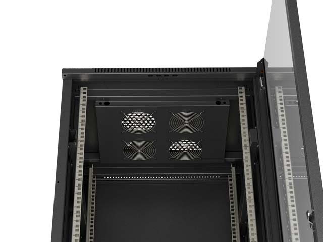 LANBERG 19" VOĽNE STOJÚCA RACKOVÁ SKRIŇA 37U/ 600X600 (FLAT PACK) S PRESKLENÝMI DVERAMI ČIERNA 