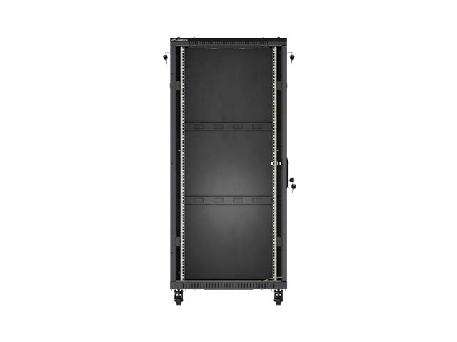 LANBERG 19" VOĽNE STOJÚCA RACKOVÁ SKRIŇA 27U/ 600X600 (FLAT PACK) S PRESKLENÝMI DVERAMI ČIERNA 