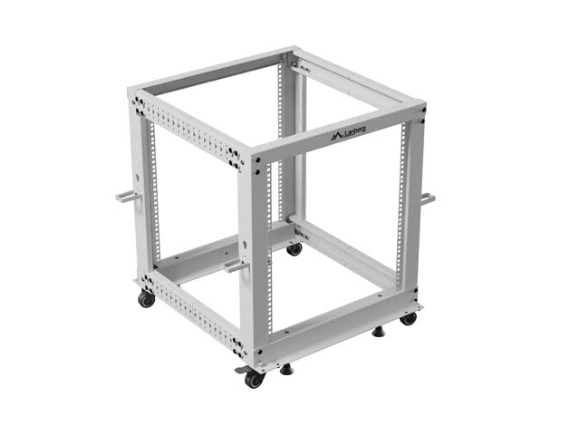LANBERG OTVORENÝ RACK 19" 12U 600X600-1100 NASTAVITEĽNÝ ŠEDÝ 