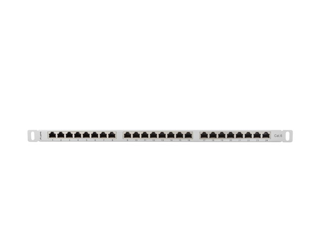 LANBERG PATCH PANEL 24 PORTOV 0, 5U 19" CAT.6 FTP TIENENÝ ŠEDÝ 