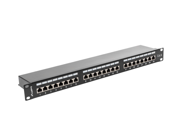 LANBERG PATCH PANEL 24 PORTOV 1U 19" CAT.6 FTP TIENE ČIERNY 