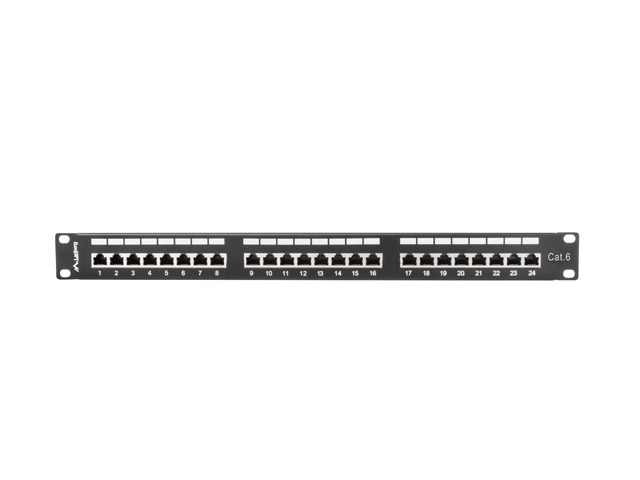 LANBERG PATCH PANEL 24 PORTOV 1U 19" CAT.6 FTP TIENE ČIERNY 