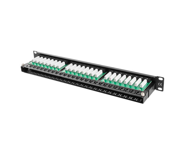 LANBERG PATCH PANEL 48 PORTOV 1U 19" CAT.6 UTP ČIERNY 