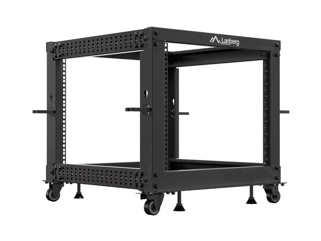 LANBERG OTVORENÝ RACK 9U 19" 600X600-1100 NASTAVITEĽNÝ ČIERNY 