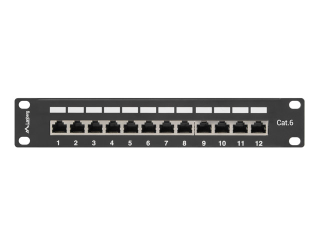 LANBERG PATCH PANEL 12PORT 1U 10" CAT.6 FTP TIENE ČIERNY 