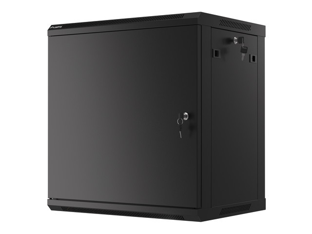 LANBERG RACKOVÁ SKRIŇA 19" NÁSTENNÁ 12U/ 600X450 PRO VLASTNÚ MONTÁŽ S KOVOVÝMI DVERAMI ČIERNA 