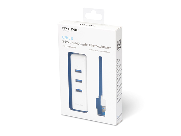 TP-Link UE330 USB 3.0 3-portový USB hub & gigabitový ethernet adaptér 