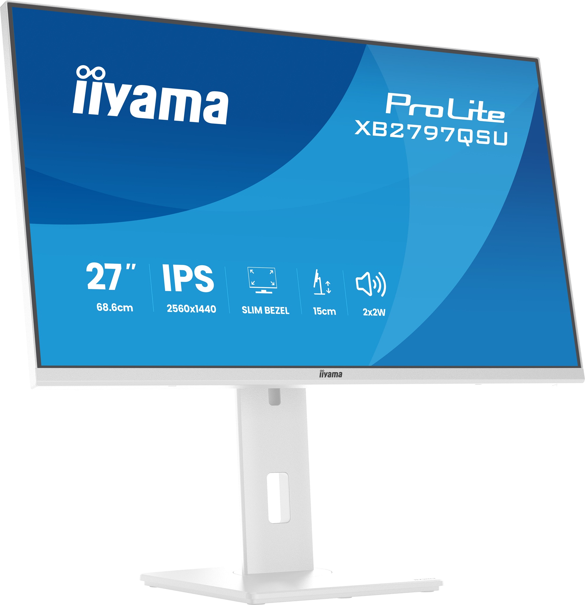 iiyama ProLite/ XB2797QSU-W1/ 27"/ IPS/ QHD/ 75Hz/ 1ms/ Biela/ 5R 