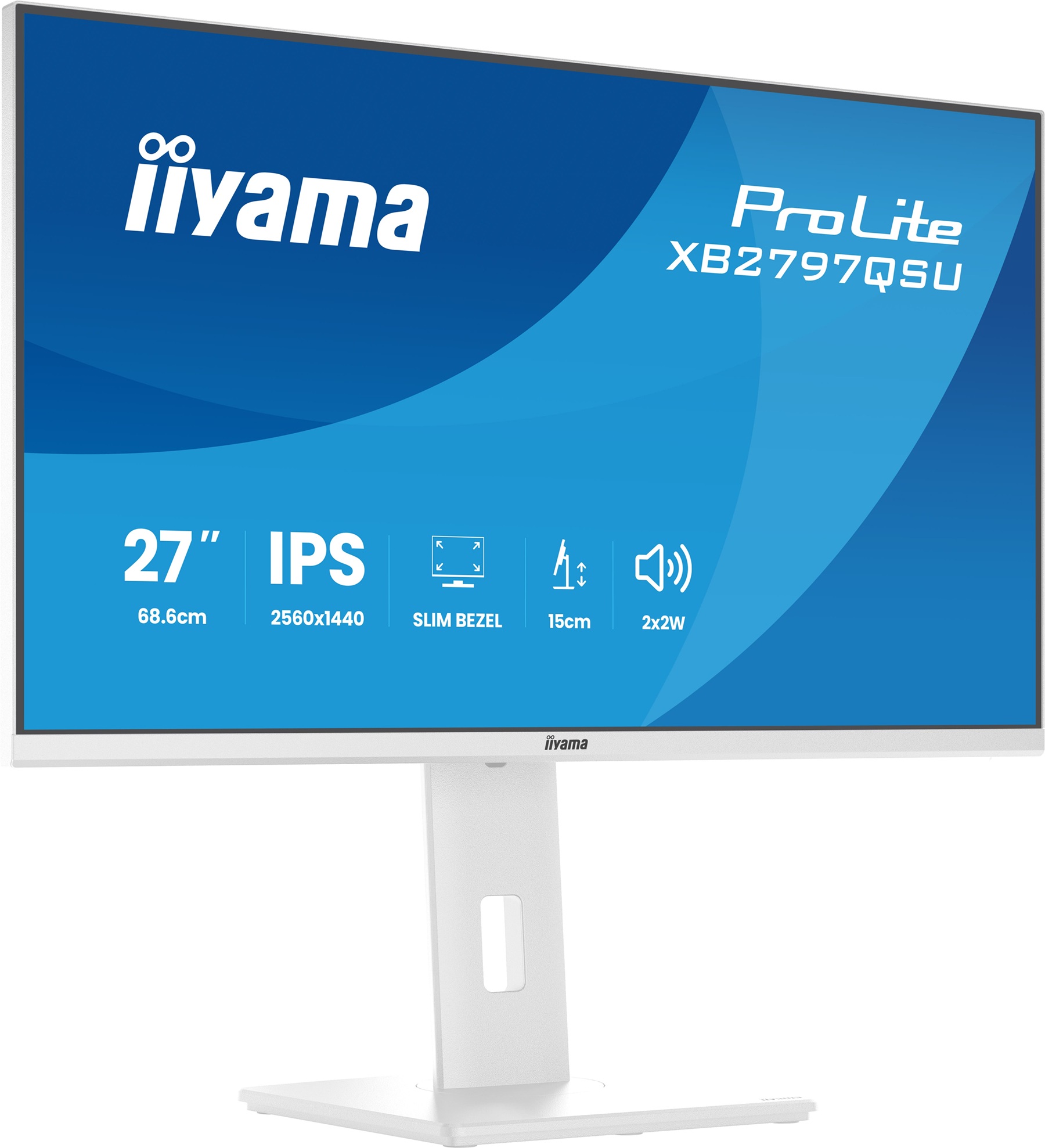 iiyama ProLite/ XB2797QSU-W1/ 27"/ IPS/ QHD/ 75Hz/ 1ms/ Biela/ 5R 